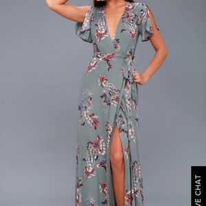 Floral print wrap maxi dress